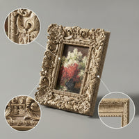 Vintage Picture Frame Antique Gold Ornate Photo Frame Elegant for Mantel