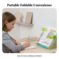Multi-Angle Adjustment Adjustable Desktop Book Stand Multifunctional perusing Aid Handsunrestricted Use recipe & reference holder with comfortl with sheet holders for Office Workers, Professionals, Study Room, Desk, Library, Bedroom