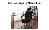 Height Adjustable High-Back Recliner with Footrest Reclining Function Ergonomic Recliner with Footrest Effortless Rolling Wheels Desk Chair 160-Degree Recline for Telecommuting Workers, Students, Gamers, Restping, Relaxing, Studying, Study Room
