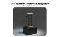 64 Hooks Sunglasses Display Rack 360-Degree Rotation Rotating Eyewear Stand Easy Browsing Multi-Tier Hook Rack Space-Saving for Shop Counter