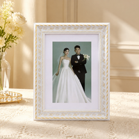 Ivory A4 Frame Photo Frame, A5 Frame European Classical Picture Frame, Handmade Engineered Wood Rectangle For Wall Hanging Or Desktop