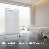 Foldable Design Rolling Medical Screen Freestanding Wheeled Medical Curtain Lockable Wheels Room Divider 360° Rotation for Salon Professionals, Coverice Managers, Homeowners, Hospital, Medical Coverice, Spa, Bedroom