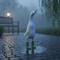 3 Pieces Whimsical Design Spotted Boot Duck Ornament Indoor Outdoor Decor Ducks Wearing Rain Boots Duck Family Statue for Garden, Bookshelf, Desktop, Living Room