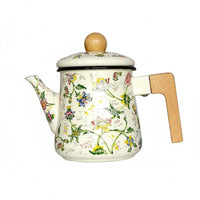 Multi-Purpose Floral Enamel Tea Kettle Easy to Clean Vintage Stovetop Teapot Large Capacity Floral Enamel Teapot Gift-Ready for Home Decor