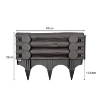 Easy Assembly Plastic Garden Fence Weather Resistant Faux Wood Lawn Edging Log Pile Design Garden Edging for Gardeners, DIY Enthusiasts, Vegetable Plot, Pathway, Patio