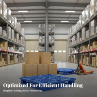 Pallet Water-Resistant-Resistant 9-Leg Grid Pallet Stackable Logistics Supplies for Warehouse Workers, Factory Workers