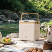 Cooler Box Fishing Outdoor Camping 14L Beige Thick High Insulation 3-Layer Structure PU Foam