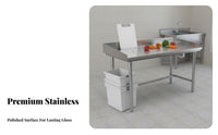 Stainless Steel Work Table with Backsplash Easy to Clean Commercial Kitchen Prep Table Rust-Resistant for Restaurant Chefs, Hotel, Bakery, Workshop