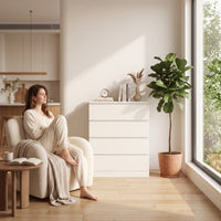 Chest of Drawers Flat-Fronted Drawer Chest Modern Storage Cabinet for Bedroom, Living Room