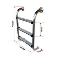 Stainless Steel Pool Ladder Easy-to-Install Pool Ladder with Handrails Corrosion-Resistant Rustproof for Spa