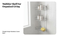 No-Drilling Installation Multi-Tier Wire Organizer Rust-Proof Bathroom Organizer Rustproof Corner Rack Waterproof for Homeowners, Families, Students, Kitchen, Bathtub, Dormitory, Dorm Room