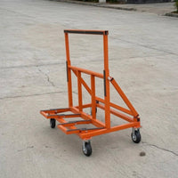 Foldable Flatbed Cart Adjustable Height Surface Hand Truck Orange Frame Folding Cart