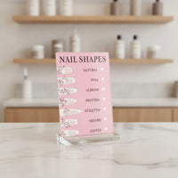 Nail Shape Sign with Base Easy-to-Read for Beauty Studios, Manicurists