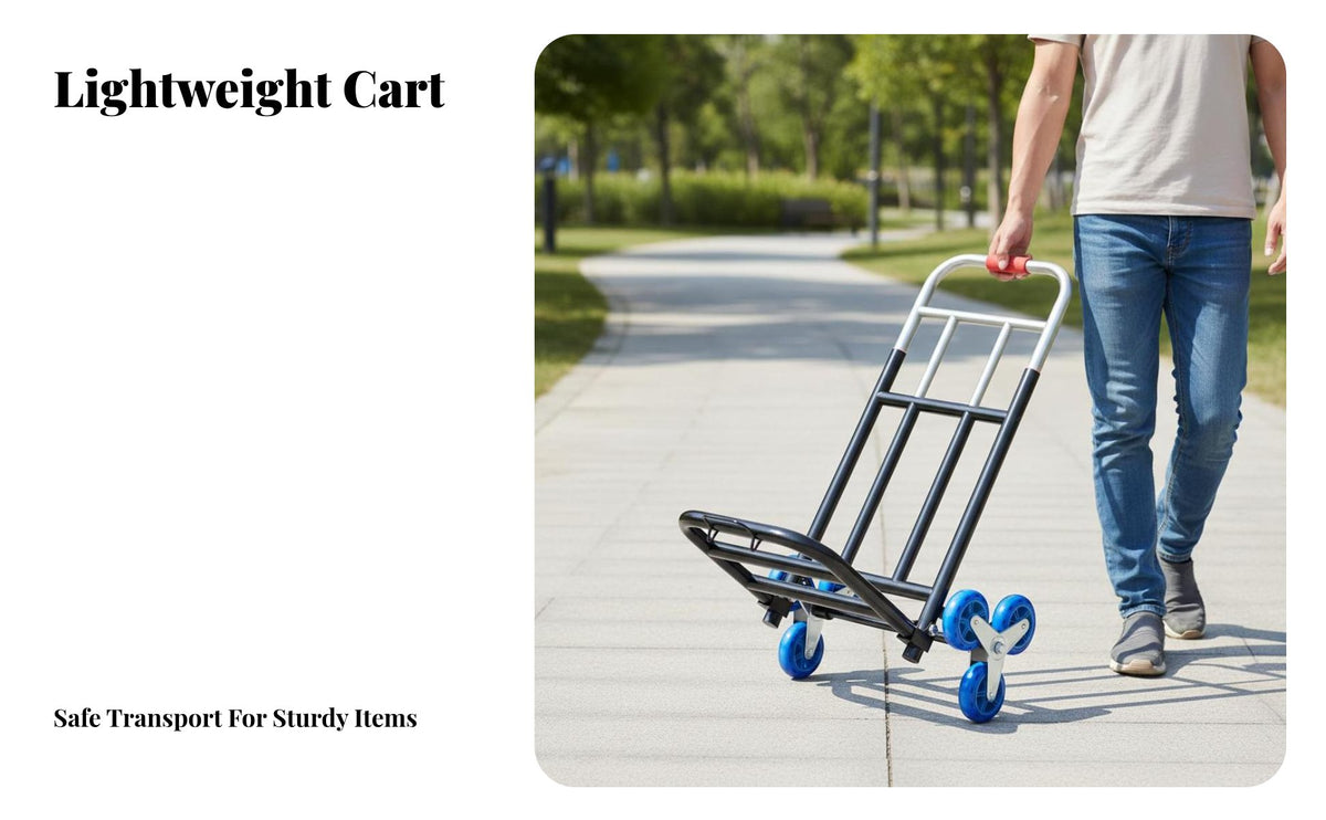 Foldable Hand Truck Lightweight Folding Hand Truck Adjustable Handle Portable Transport Trolley for Homeowners, Commuters, Shopping, Travel, Outdoors