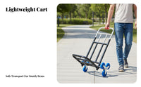 Foldable Hand Truck Lightweight Folding Hand Truck Adjustable Handle Portable Transport Trolley for Homeowners, Commuters, Shopping, Travel, Outdoors