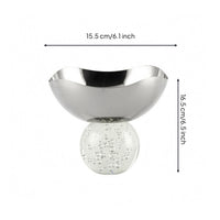 Stainless Steel Fruit Tray Mirror Finish Pedestal Fruit Bowl Transparent Base Decorative Serving Tray for Dining Area, Living Room, Hotel