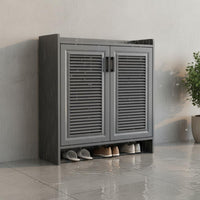 Waterproof Aluminum Shoe Cabinet Large Capacity Freestanding Shoe Storage Cabinet Formaldehyde-Complimentary Household Furniture Minimalist Design for Outdoor, Balcony