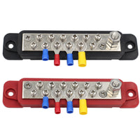 12-Way Busbar with Cover 48V DC Bus Bar with Cover Positive Bus Bar Flame-Retardant Power Distribution Block Insulated