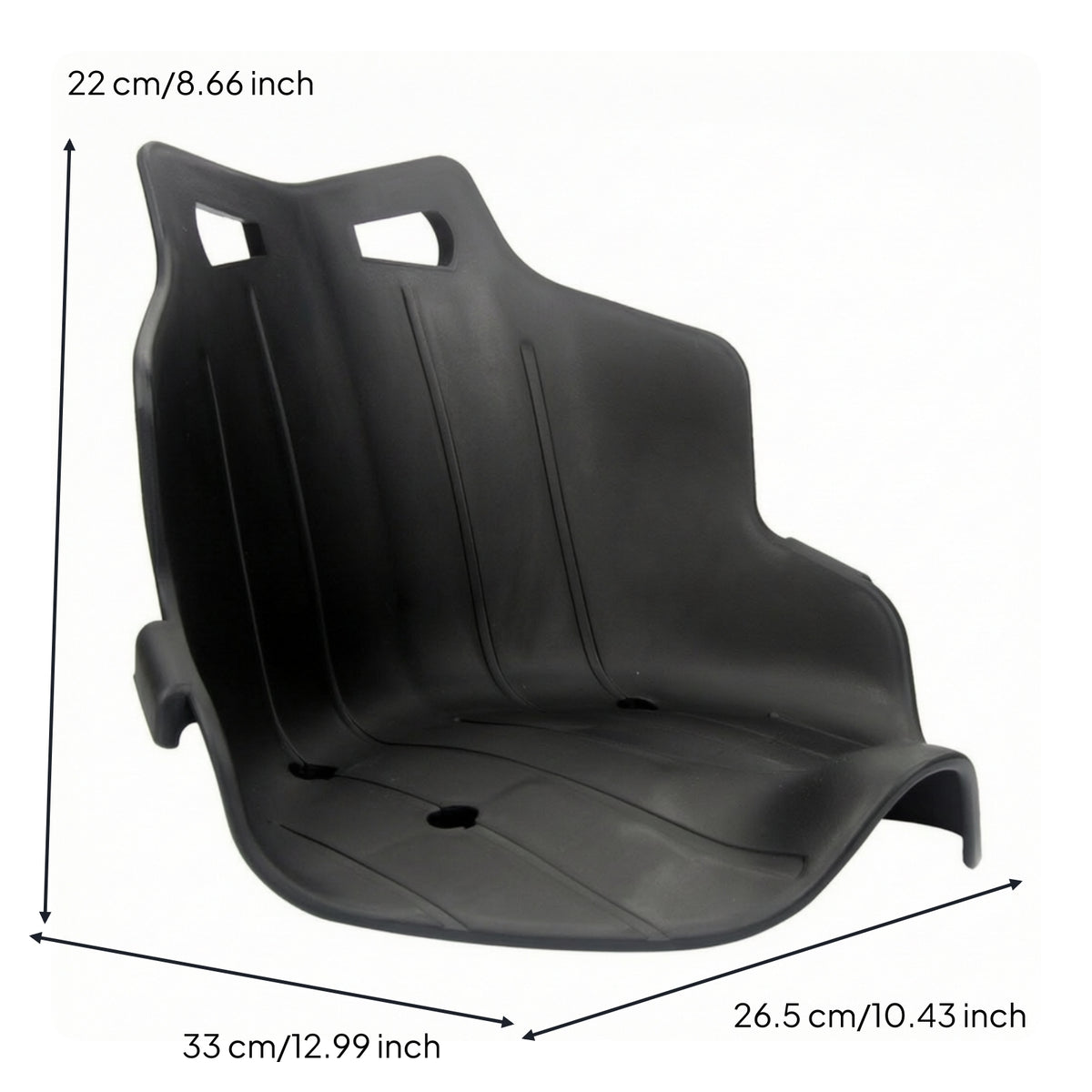 Black Go-Kart Seat Long-Lasting Single Go Kart Seat Rigid Lightweight for Children