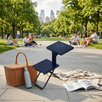 Folding Writing Chair Foldable Portable Desk Chair Metal Frame Mobile Seating for Transport