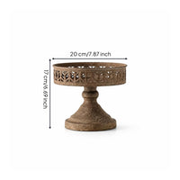 Decorative Iron Pedestal Tray Rustic Tray with Cutout Rim Farmhouse Stable for Cafes