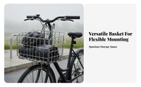 Waterproof Foldable Bike Basket Space Saving Folding Wire Bike Basket Large Capacity for Commuters, Cyclists, Shopping, Commuting, Cycling