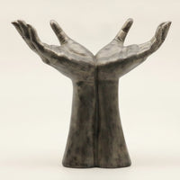 Cupped Hands Sculpture Resin Tabletop Hand Sculpture Mottled Finish Open Hands Statue for Living Room, Desktop, Entryway