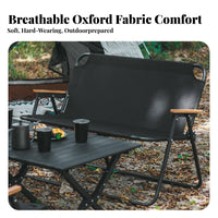 Foldable Two-Person Folding Bench Lightweight 2-Person Loveseat Quick Setup Camping Chair Heavy Duty for Campers, Couples, Families, Picnic, Beach, Fishing, Barbecue