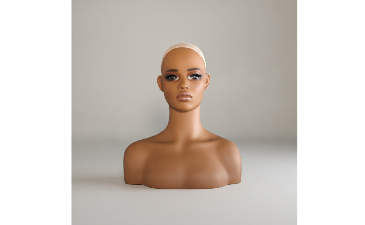 Female PVC Mannequin Head with Shoulders | Realistic, for Shop displays