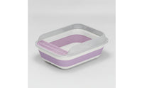 Foldable cat Litter Box Waste Receptacle Portable Semi-Enclosed Waste Receptacle Low-Profile Pet Supply for Kittens, Indoor