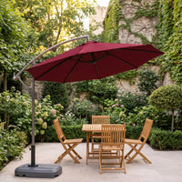 Cantilever Patio Umbrella with Wheeled Base SPF 50+ Sun Protection Cantilever Umbrella with Base Waterproof for Homeowners, Cafe Owners, Storefront
