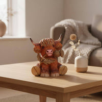 Highland Cow Statue Cute Design Scottish Cow Figurine Nordic Design
