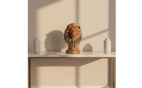 Lion Head Figurine Carved Mane Lion Statue Detailed Face for Home Display