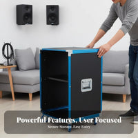 Simple framework Rolling Amplifier Rack sturdyDuty Rolling audio console Stand Mobile Design Audio Cabinet Easy Movement for disc jockeys, Musicians, Stage artists, KTV Room, Clubs, Outdoor Performances