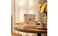 Endless Calendar Minimalist Acrylic Calendar with Wood Base Wooden Date and Day Date Display for Study Desk, Office, Home Decor