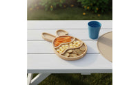 Easter Wooden Serving Tray Polished Finish Rabbit Shaped Food Platter Easy To