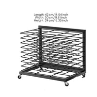 Slanted Shelves Rolling Art Rack Wheeled Art Drying Rack