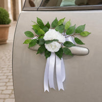 Bridal Car Flower Set Handmade Vehicle Decor Photo-Ready for Brides