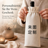 Drawstring Linen Wine Bottle Gift Bag for Parties and Events