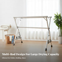 Rust-Resistant Cross-Frame Clothes Horse Sturdy and Long-Lasting Foldable Drying Rack Heavy Duty Foldable Clothes Horse Easy to Assemble for Apartment Dwellers, Homeowners, Families, Balcony, Outdoor, Indoor, Bedroom