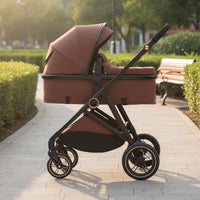 Reversible Seat Foldable Newborn Pram Shock Absorption Convertible Baby Stroller Lightweight 7.8kg Reclining Baby Carriage for Toddlers