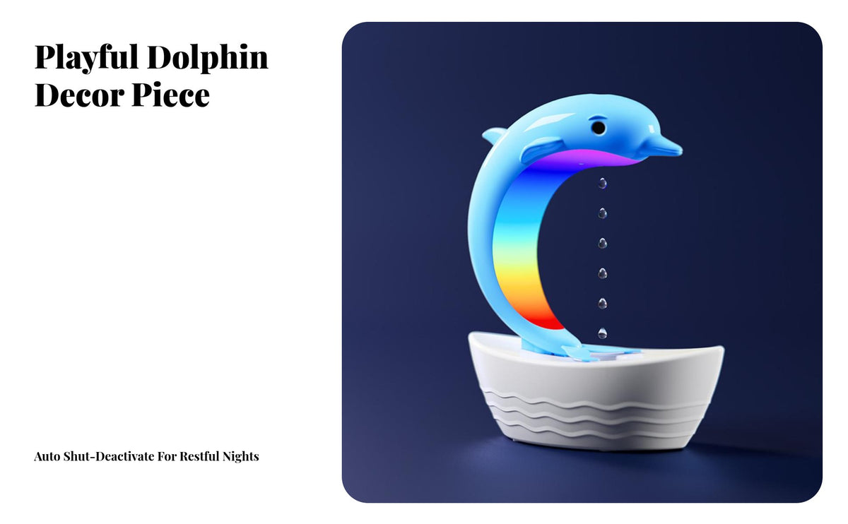 Large Mist Output Anti-Levitation Water Drop Humidifier Quiet Operation Dolphin Humidifier for Families, Adults, Desktop, Bedroom