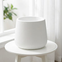 White PP Plant Pot, Breathable Planter for Indoor Plants, Simple Round Desktop Plant Pots