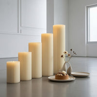 5 Pieces Reusable Foldable Cylinder Pedestal Stand Pleated Dessert Pedestal Column Lightweight Honeycomb Display Stand Clear for Party Hosts, Wedding Planners, Weddings, Birthday Parties
