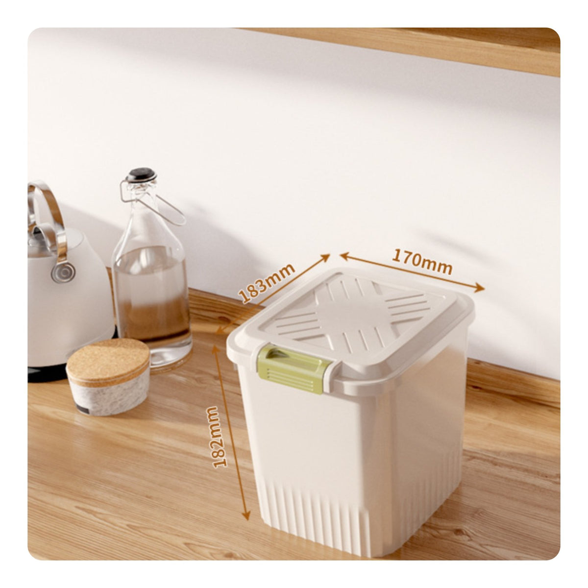 Moisture-Proof Rice Storage Bin Large Capacity Airtight Rice Container Transparent Body for Bakers