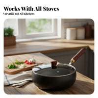 Carbon Steel Wok Uncoated Chinese Wok Kitchen Cookware Professional Grade Non-Stick for Beginners