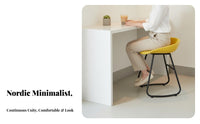 Nordic Lowlow-profile Metal Frame Stool Light Luxury Counter Chair Modern Design Seating Furniture Sturdy Construction for homeowners, Restaurant Owners, Interior Designers, Bar, Cafe, Coffee Shop, Kitchen Island
