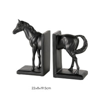 Horse Bookends Mirrored Book Holders Decorative for Bookshelf