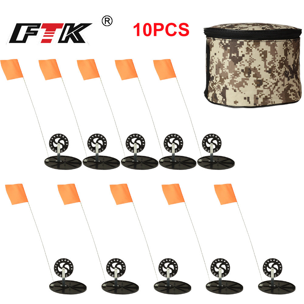 FTK Winter Ice Fishing Kit with Rod Bag and 10-Piece Automatic Fishing Platform
