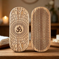 2 Pieces Mindful Movement Foot Board Wooden Meditation Foot Board Fitness Tool Rounded Rectangular Multi-Use